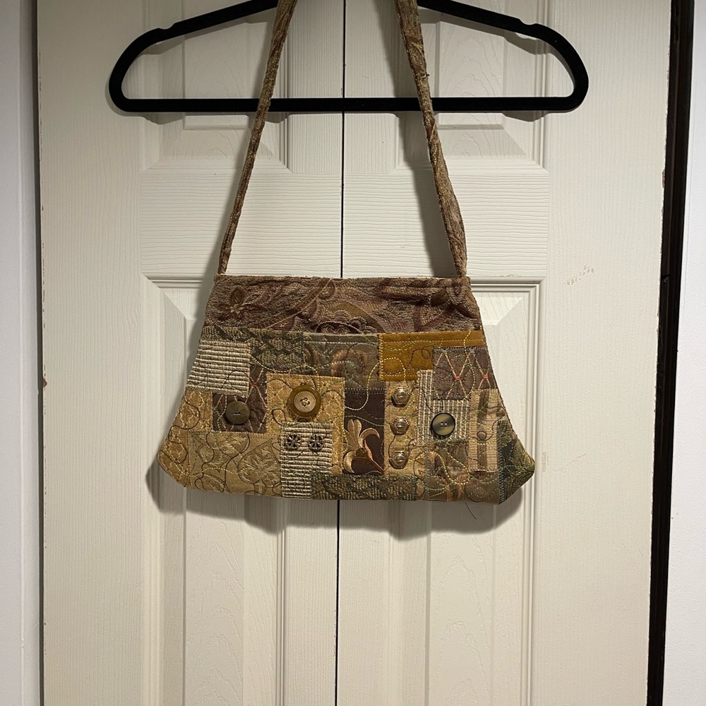 SQ Mixed Bag Small Brown Shoulder Handbag Purse.